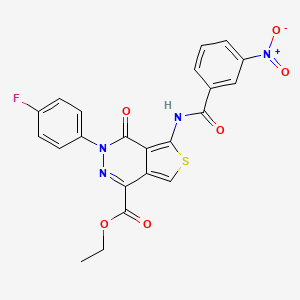 molecular formula C22H15FN4O6S B2521874 Ethyl 3-(4-fluorophenyl)-5-(3-nitrobenzamido)-4-oxo-3,4-dihydrothieno[3,4-d]pyridazine-1-carboxylate CAS No. 851949-48-9