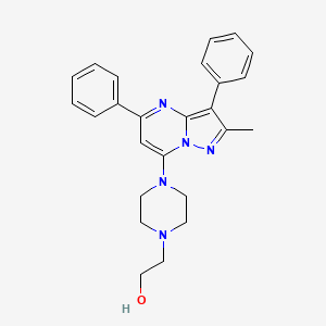 molecular formula C25H27N5O B2521876 2-[4-(2-Methyl-3,5-diphenylpyrazolo[1,5-a]pyrimidin-7-yl)piperazin-1-yl]ethanol 