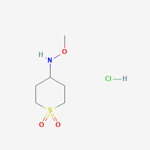 molecular formula C6H14ClNO3S B2521879 N-甲氧基-1,1-二氧代硫杂环丁烷-4-胺；盐酸盐 CAS No. 2361643-42-5