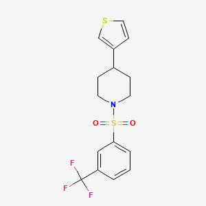 4-(Thiophen-3-yl)-1-((3-(trifluoromethyl)phenyl)sulfonyl)piperidine