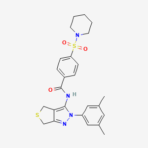 N-(2-(3,5-dimethylphenyl)-4,6-dihydro-2H-thieno[3,4-c]pyrazol-3-yl)-4-(piperidin-1-ylsulfonyl)benzamide