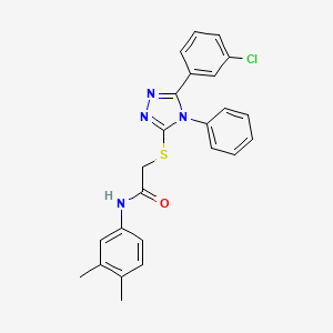 2-{[5-(3-chlorophenyl)-4-phenyl-4H-1,2,4-triazol-3-yl]sulfanyl}-N-(3,4-dimethylphenyl)acetamide