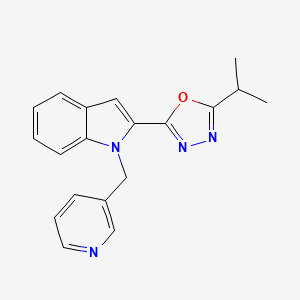 2-isopropyl-5-(1-(pyridin-3-ylmethyl)-1H-indol-2-yl)-1,3,4-oxadiazole