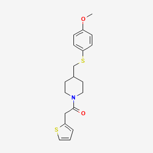 1-(4-(((4-Methoxyphenyl)thio)methyl)piperidin-1-yl)-2-(thiophen-2-yl)ethanone