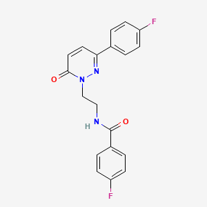 molecular formula C19H15F2N3O2 B2521912 4-fluoro-N-(2-(3-(4-fluorophenyl)-6-oxopyridazin-1(6H)-yl)ethyl)benzamide CAS No. 921574-83-6