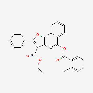 molecular formula C29H22O5 B2521923 Ethyl 5-((2-methylbenzoyl)oxy)-2-phenylnaphtho[1,2-b]furan-3-carboxylate CAS No. 312917-90-1