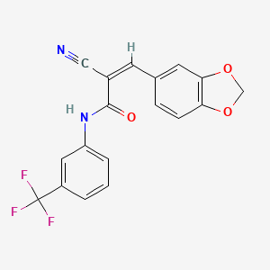 (Z)-3-(1,3-Benzodioxol-5-yl)-2-cyano-N-[3-(trifluoromethyl)phenyl]prop-2-enamide