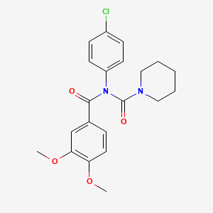 molecular formula C21H23ClN2O4 B2521928 N-(4-chlorophenyl)-N-(3,4-dimethoxybenzoyl)piperidine-1-carboxamide CAS No. 941994-72-5