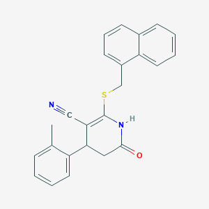 2-((Naphthalen-1-ylmethyl)thio)-6-oxo-4-(o-tolyl)-1,4,5,6-tetrahydropyridine-3-carbonitrile