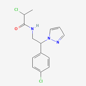 2-Chloro-N-[2-(4-chlorophenyl)-2-pyrazol-1-ylethyl]propanamide