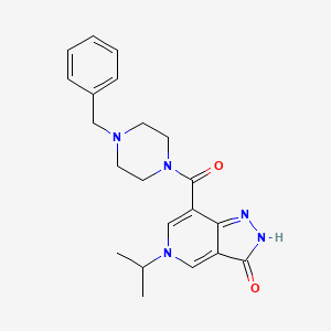 molecular formula C21H25N5O2 B2521939 7-(4-benzylpiperazine-1-carbonyl)-5-isopropyl-2H-pyrazolo[4,3-c]pyridin-3(5H)-one CAS No. 1226459-51-3