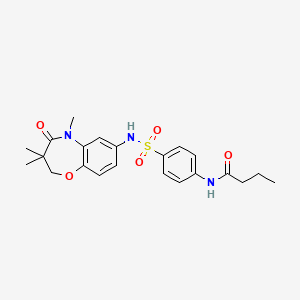 N-(4-(N-(3,3,5-trimethyl-4-oxo-2,3,4,5-tetrahydrobenzo[b][1,4]oxazepin-7-yl)sulfamoyl)phenyl)butyramide