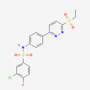 3-chloro-N-(4-(6-(ethylsulfonyl)pyridazin-3-yl)phenyl)-4-fluorobenzenesulfonamide