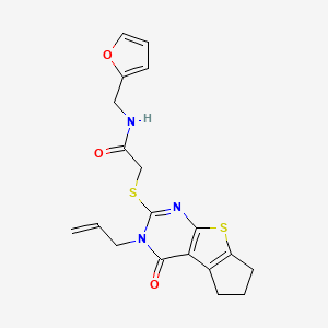 2-((3-allyl-4-oxo-4,5,6,7-tetrahydro-3H-cyclopenta[4,5]thieno[2,3-d]pyrimidin-2-yl)thio)-N-(furan-2-ylmethyl)acetamide