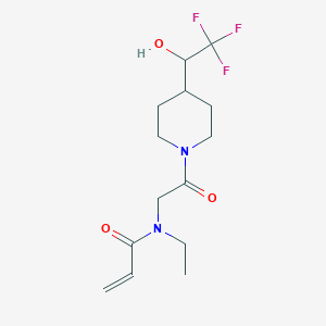 N-Ethyl-N-[2-oxo-2-[4-(2,2,2-trifluoro-1-hydroxyethyl)piperidin-1-yl]ethyl]prop-2-enamide