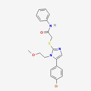 molecular formula C20H20BrN3O2S B2521981 2-((5-(4-bromophenyl)-1-(2-methoxyethyl)-1H-imidazol-2-yl)thio)-N-phenylacetamide CAS No. 1206997-06-9