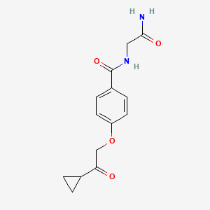 molecular formula C14H16N2O4 B2521983 N-(2-amino-2-oxoethyl)-4-(2-cyclopropyl-2-oxoethoxy)benzamide CAS No. 1226445-62-0