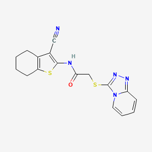 2-([1,2,4]triazolo[4,3-a]pyridin-3-ylthio)-N-(3-cyano-4,5,6,7-tetrahydrobenzo[b]thiophen-2-yl)acetamide