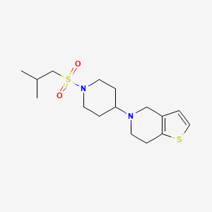 molecular formula C16H26N2O2S2 B2521988 5-(1-(Isobutylsulfonyl)piperidin-4-yl)-4,5,6,7-tetrahydrothieno[3,2-c]pyridine CAS No. 2034522-32-0