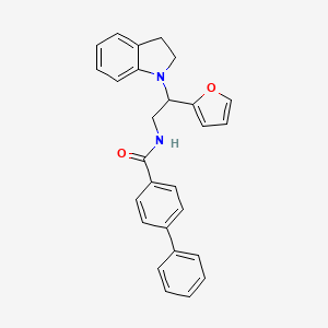 N-(2-(furan-2-yl)-2-(indolin-1-yl)ethyl)-[1,1'-biphenyl]-4-carboxamide