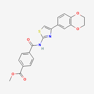 Methyl 4-((4-(2,3-dihydrobenzo[b][1,4]dioxin-6-yl)thiazol-2-yl)carbamoyl)benzoate