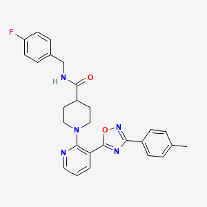 N-(4-fluorobenzyl)-1-{3-[3-(4-methylphenyl)-1,2,4-oxadiazol-5-yl]pyridin-2-yl}piperidine-4-carboxamide