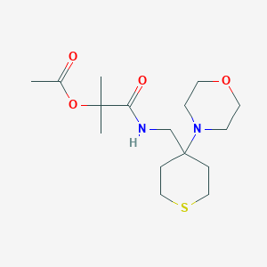 [2-Methyl-1-[(4-morpholin-4-ylthian-4-yl)methylamino]-1-oxopropan-2-yl] acetate