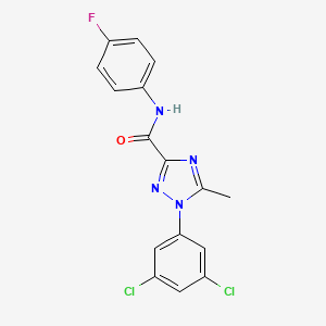 molecular formula C16H11Cl2FN4O B2522031 1-(3,5-dichlorophenyl)-N-(4-fluorophenyl)-5-methyl-1H-1,2,4-triazole-3-carboxamide CAS No. 338408-23-4