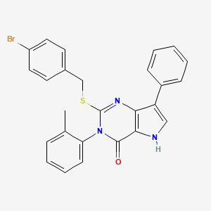 molecular formula C26H20BrN3OS B2522033 2-((4-bromobenzyl)thio)-7-phenyl-3-(o-tolyl)-3H-pyrrolo[3,2-d]pyrimidin-4(5H)-one CAS No. 2034585-46-9