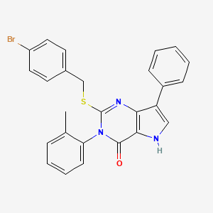 molecular formula C26H20BrN3OS B2522033 2-((4-溴苯甲基)硫代)-7-苯基-3-(邻甲苯基)-3H-吡咯并[3,2-d]嘧啶-4(5H)-酮 CAS No. 2034585-46-9