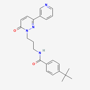 molecular formula C23H26N4O2 B2522038 4-(tert-butyl)-N-(3-(6-oxo-3-(pyridin-3-yl)pyridazin-1(6H)-yl)propyl)benzamide CAS No. 1021258-54-7