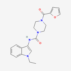 molecular formula C20H22N4O3 B2522049 N-(1-ethyl-1H-indol-3-yl)-4-(furan-2-carbonyl)piperazine-1-carboxamide CAS No. 899947-34-3