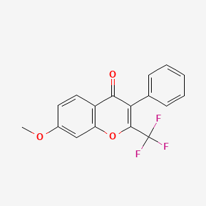 molecular formula C17H11F3O3 B2522054 7-Methoxy-3-phenyl-2-(trifluoromethyl)chromen-4-one CAS No. 77200-39-6