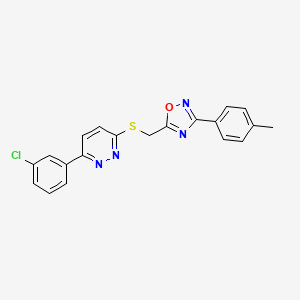 3-(3-Chlorophenyl)-6-({[3-(4-methylphenyl)-1,2,4-oxadiazol-5-yl]methyl}thio)pyridazine