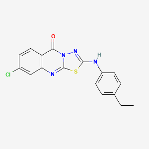 8-chloro-2-(4-ethylanilino)-5H-[1,3,4]thiadiazolo[2,3-b]quinazolin-5-one