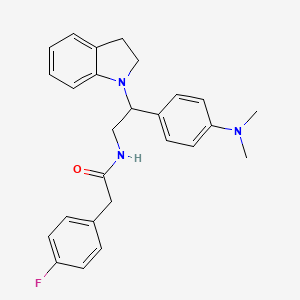 N-(2-(4-(dimethylamino)phenyl)-2-(indolin-1-yl)ethyl)-2-(4-fluorophenyl)acetamide