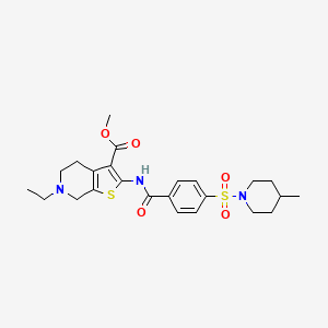 methyl 6-ethyl-2-[[4-(4-methylpiperidin-1-yl)sulfonylbenzoyl]amino]-5,7-dihydro-4H-thieno[2,3-c]pyridine-3-carboxylate