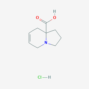 molecular formula C9H14ClNO2 B2522066 1,2,3,5,8,8a-Hexahydroindolizine-8a-carboxylic acid hydrochloride CAS No. 2230802-90-9