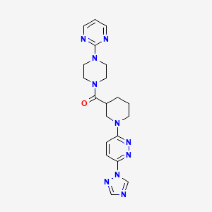 B2522068 (1-(6-(1H-1,2,4-triazol-1-yl)pyridazin-3-yl)piperidin-3-yl)(4-(pyrimidin-2-yl)piperazin-1-yl)methanone CAS No. 1797696-44-6