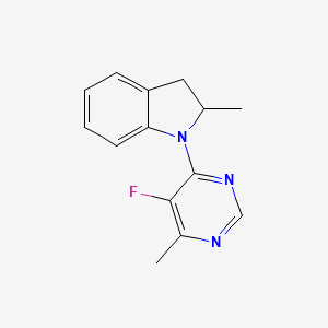 molecular formula C14H14FN3 B2522072 1-(5-Fluoro-6-methylpyrimidin-4-yl)-2-methyl-2,3-dihydroindole CAS No. 2415472-45-4