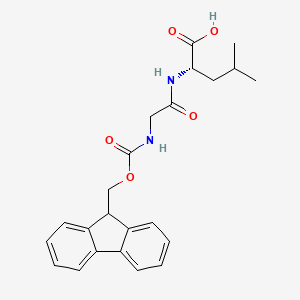 molecular formula C23H26N2O5 B2522081 (2S)-2-[2-({[(9H-fluoren-9-yl)methoxy]carbonyl}amino)acetamido]-4-methylpentanoic acid CAS No. 161452-54-6