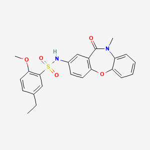 molecular formula C23H22N2O5S B2522087 5-ethyl-2-methoxy-N-(10-methyl-11-oxo-10,11-dihydrodibenzo[b,f][1,4]oxazepin-2-yl)benzenesulfonamide CAS No. 922061-82-3