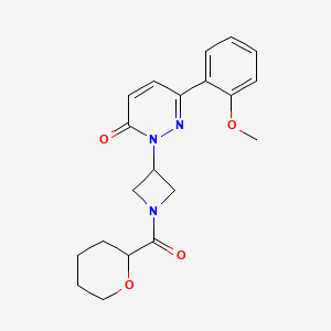 molecular formula C20H23N3O4 B2522093 6-(2-Methoxyphenyl)-2-[1-(oxane-2-carbonyl)azetidin-3-yl]pyridazin-3-one CAS No. 2380097-63-0