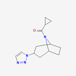 molecular formula C13H18N4O B2522094 8-cyclopropanecarbonyl-3-(1H-1,2,3-triazol-1-yl)-8-azabicyclo[3.2.1]octane CAS No. 2195880-26-1