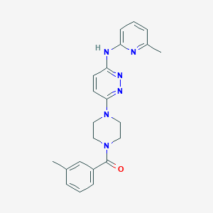 molecular formula C22H24N6O B2522104 (4-(6-((6-Methylpyridin-2-yl)amino)pyridazin-3-yl)piperazin-1-yl)(m-tolyl)methanone CAS No. 1021114-61-3
