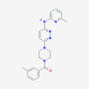 molecular formula C22H24N6O B2522104 4-(6-((6-甲基吡啶-2-基)氨基)嘧啶-3-基)哌嗪-1-基)(间甲苯基)甲酮 CAS No. 1021114-61-3