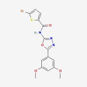 molecular formula C15H12BrN3O4S B2522128 5-溴-N-(5-(3,5-二甲氧基苯基)-1,3,4-恶二唑-2-基)噻吩-2-甲酰胺 CAS No. 941961-65-5