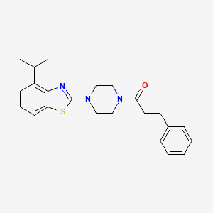 molecular formula C23H27N3OS B2522129 1-(4-(4-Isopropylbenzo[d]thiazol-2-yl)piperazin-1-yl)-3-phenylpropan-1-one CAS No. 955637-17-9