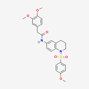 molecular formula C26H28N2O6S B2522138 2-(3,4-dimethoxyphenyl)-N-(1-((4-methoxyphenyl)sulfonyl)-1,2,3,4-tetrahydroquinolin-6-yl)acetamide CAS No. 955544-91-9