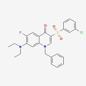 molecular formula C26H24ClFN2O3S B2522139 1-苄基-3-((3-氯苯基)磺酰基)-7-(二乙基氨基)-6-氟喹啉-4(1H)-酮 CAS No. 892759-48-7